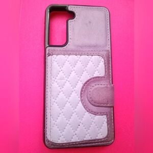 Lilac Quilted & Clear Hard Samsung S21 5g Phone Cases